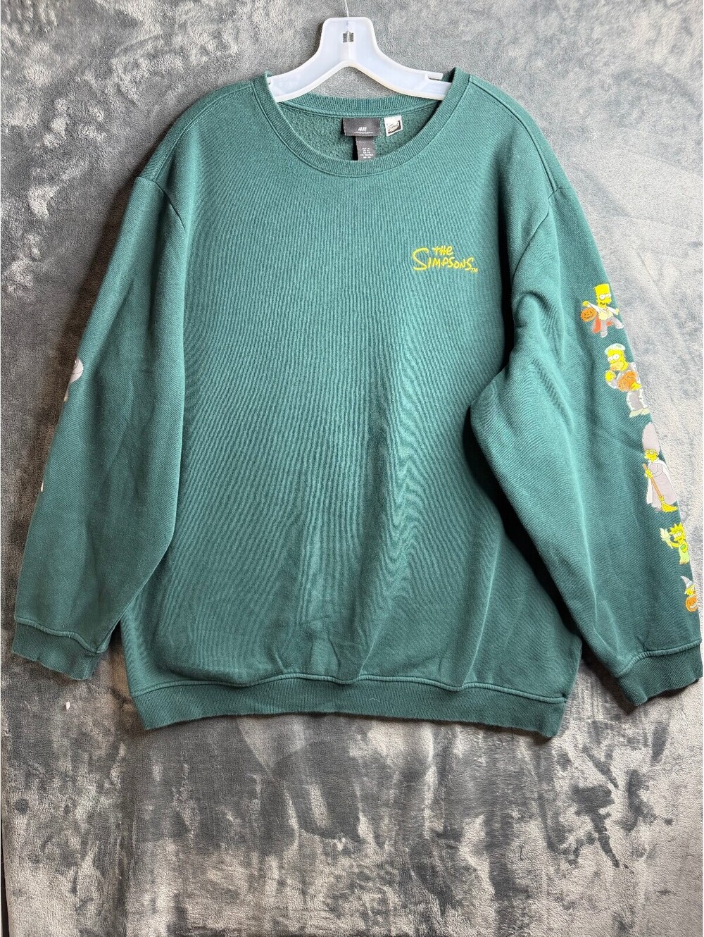 H&M The Simpsons "Tree House of Horror" pullover sweatshirt Green Size XL